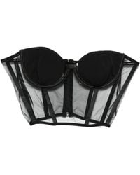 Nensi Dojaka - Mesh-Panel Corset Top - Lyst