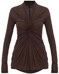 Rick Owens - Draped V-Neck Top - Lyst