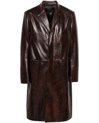 Acne Studios - Single-breasted Leather Coat - Lyst