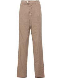 Brunello Cucinelli - Cotton twill tapered trousers - Lyst