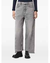 AllSaints - Frayed Raw-Hem Wide-Leg Jeans - Lyst