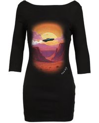 Markgong - Graphic-Print Open-Back Mini Dress - Lyst