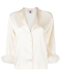Gilda & Pearl - Feather-trim Silk Pyjama Set - Lyst