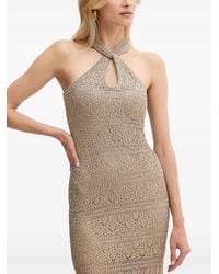 Guess - Halterneck Knitted Maxi Dress - Lyst