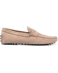 Tod's - Neutral Gommino Suede Loafers - Men's - Calf Leather/rubber - Lyst