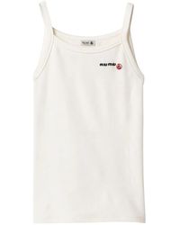 Miu Miu - X Petit Bateau Embroidered Tank Top - Lyst