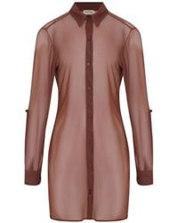 Amir Slama - Buttoned Long-Sleeve Mini Dress - Lyst