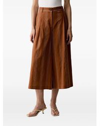 Benetton - Vertical-Stripe Cropped Palazzo Pants - Lyst