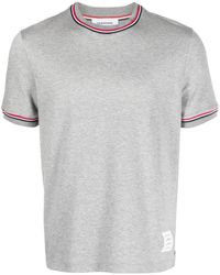 Thom Browne - Camiseta con cuello redondo y logo - Lyst