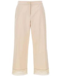 Elena Miro - Pantaloni Dritti Con Ricamo - Lyst