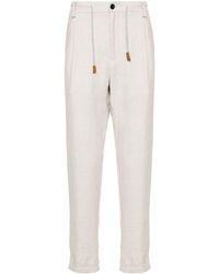 Eleventy - Mid-rise Linen Chino Trousers - Lyst