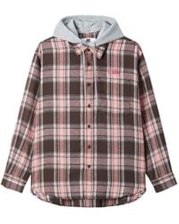 Chocoolate - Hooded Check-Pattern Jacket - Lyst