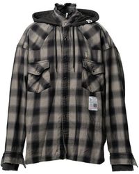 Maison Mihara Yasuhiro - Checkered Hooded Shirt - Lyst