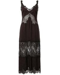 Pinko - Midi Lace-Trim Floral-Jacquard Dress - Lyst
