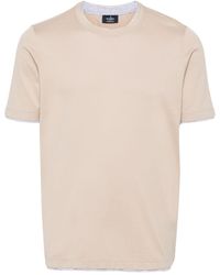 Barba Napoli - Contrasting-Trim Cotton T-Shirt - Lyst