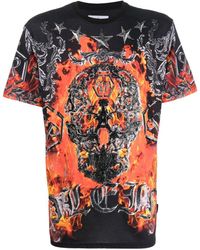 Philipp Plein - T-Shirt mit Flammen-Print - Lyst