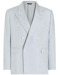 Dolce & Gabbana - Shantung Viscose Double-Breasted Jacket - Lyst
