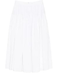 Chloé - Gathered Flared Midi Skirt - Lyst