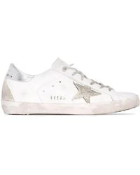 Golden Goose - Super-Star Trainers With Heel Tab And Metal Stud Lettering - Lyst