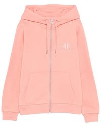 GANT - Tonal Shield Hooded Zip-Up Cardigan - Lyst