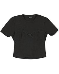 CALLIPYGIAN - Lace-Trim Bustier T-Shirt - Lyst