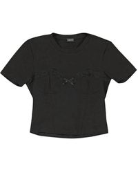 CALLIPYGIAN - Lace-Trim Bustier T-Shirt - Lyst