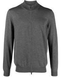 BOSS - Fine-knit zip-up cardigan - Lyst