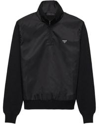 Prada - Superfine Wool Half-Zipper Sweater - Lyst