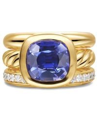 David Yurman - 18K Dy Mercer Iolite And Diamond Ring - Lyst