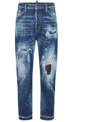 DSquared² - Distressed Stretch-Cotton Jeans - Lyst