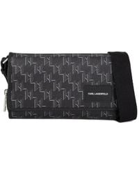 Karl Lagerfeld - K/Voyage Monogram Zip-Around Crossbody Bag - Lyst