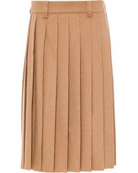 Miu Miu - Gonna Midi Plissettata - Lyst