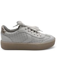 Voile Blanche - Perforated Leather Low-Top Sneakers - Lyst