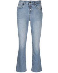 Liu Jo - Button-fly Flared Cropped Jeans - Lyst