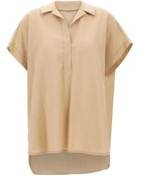 Kaos - Blouse Met Wingtip-Kraag En Korte Mouwen - Lyst