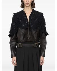 Sea - Crochet-Overlay Leather Jacket - Lyst