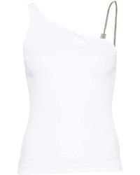 Givenchy - Top asymétrique en coton avec détail chaîne - Lyst