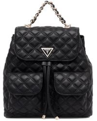 Guess - Quilted-Effect Chain-Detail Backpack - Lyst
