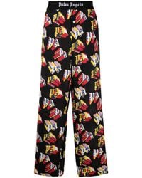 Palm Angels - Logo-Print Straight-Leg Trousers - Lyst