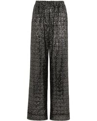 Dolce & Gabbana - Sequinned Wide-leg Trousers - Lyst