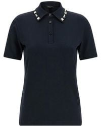 Fabiana Filippi - Crystal-Embellished Polo Top - Lyst