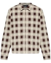 AllSaints - Krater Check-Pattern Zip-Up Shirt - Lyst