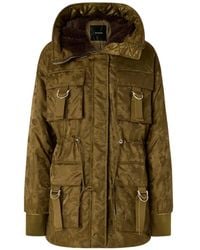Pinko - Abrigo Con Capucha Y Estampado Militar - Lyst