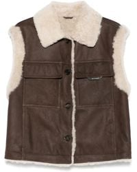 Brunello Cucinelli - Chaleco con cuello de pelo - Lyst