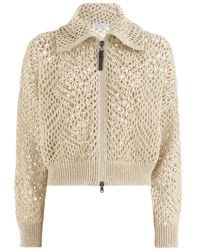 Brunello Cucinelli - Dazzling Abstract Leaf Cardigan - Lyst