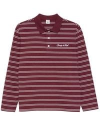 Sporty & Rich - Signature Logo Striped Long-Sleeve Polo Shirt - Lyst