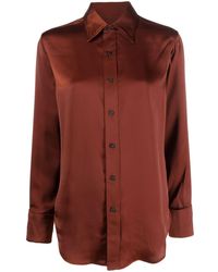 Rag & Bone - Pointed Flat-collar Satin Shirt - Lyst