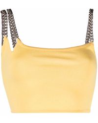 Concepto Chained-shoulder Strap Cropped Tank - Yellow