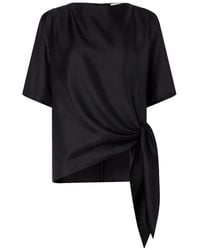 Loulou de Saison - Mano Asymmetrische Geknoopte Top - Lyst