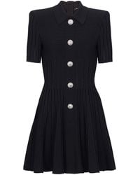 Balmain - Ribgebreide Mini-jurk - Lyst